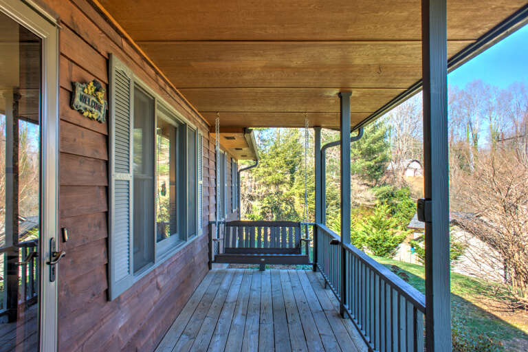 Porch Swing on Front Deck