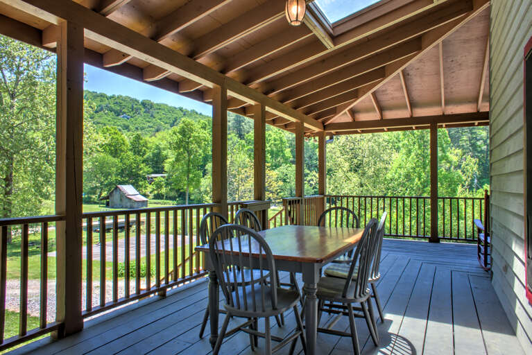 Covered Porch with Dining Area Covered Porch with Dining Area