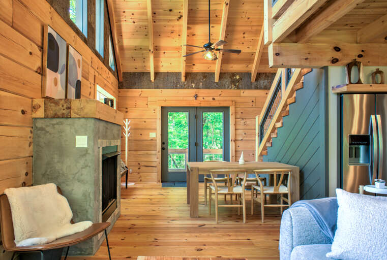 Living Area with Vaulted Ceiling