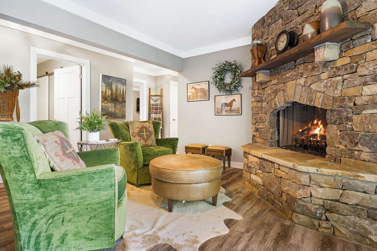 Second Living Area w/ Cozy Gas Fireplace & Seating