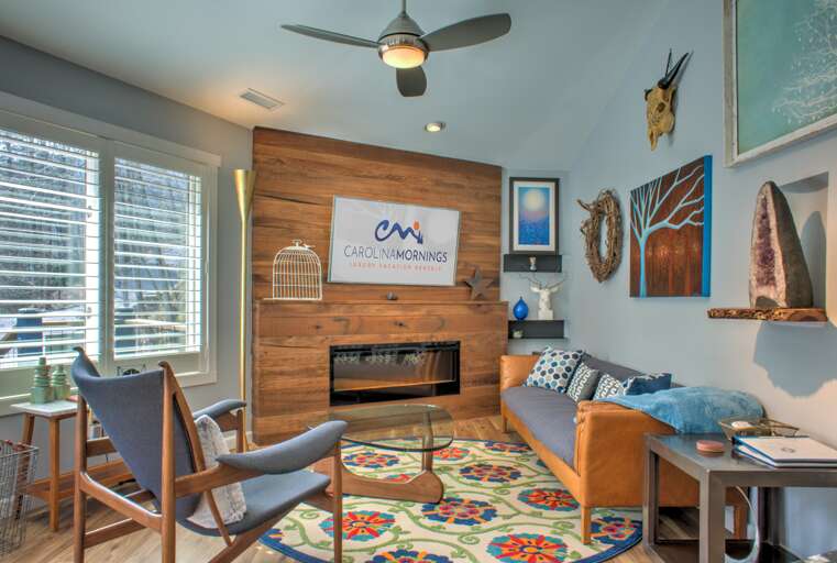 Living Area w/ Electric Fireplace