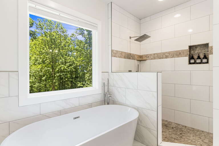 Main Suite/Bedroom One - Attached Full Bath w/ Soaking Tub & Walk-In Shower