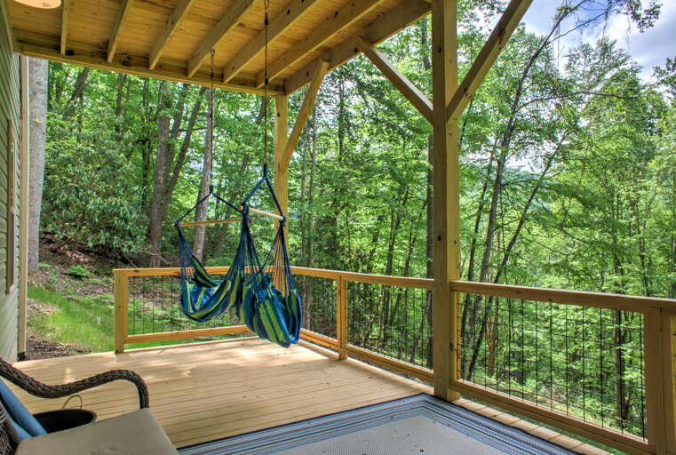 Relax in the Hammock Chairs Under the Covered Deck