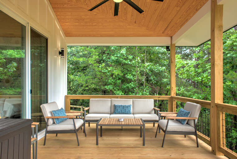 Breathe Fresh Mountain Air Under the Covered Deck