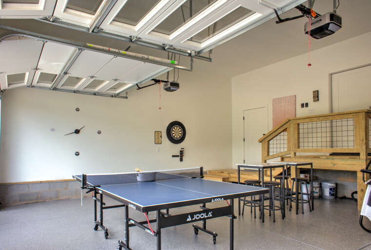 Recreational Area in Garage w/ Ping Pong & Darts