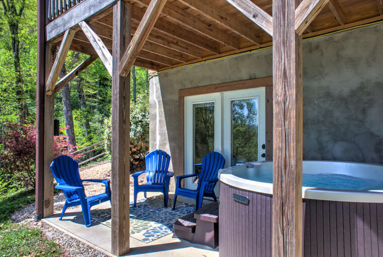 Covered Hot Tub and Seating Area