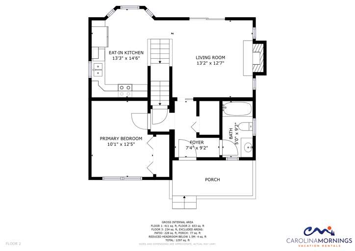 Waterfall Cabin Floorplan (Main Floor)