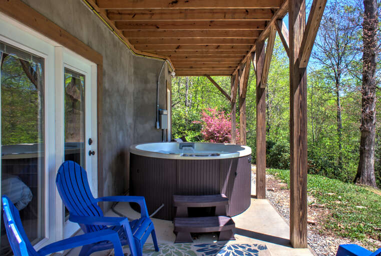 Enjoy the Hot Tub on the Covered Patio
