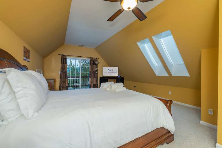 Upper Level - Bedroom Four - Queen Bed w/ Private Balcony