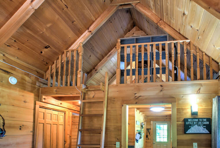 For the Adventurer, Pull-Out Ladder to Queen Bed in Loft For the Adventurer, Pull-Out Ladder to Queen Bed in Loft