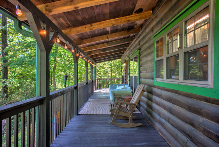 Covered Front Porch w/ Rocking Chairs
