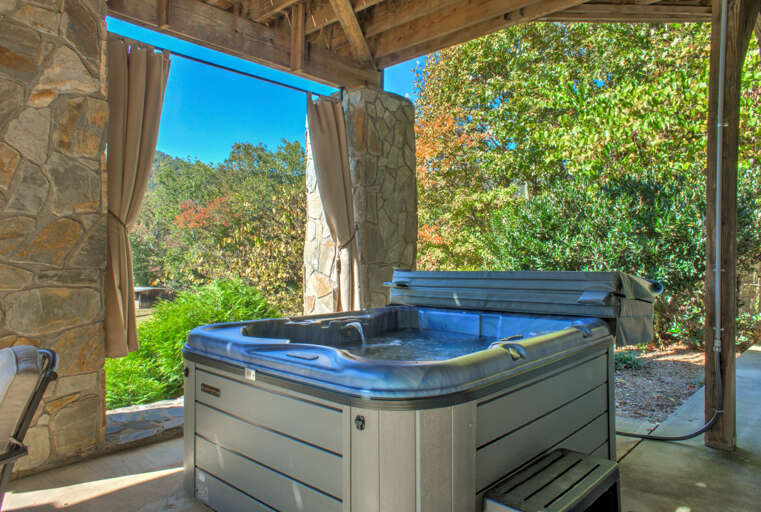 Time for a Soak in the Relaxing Covered Hot Tub