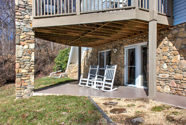 Lower Level - Covered Patio & Mountain Views