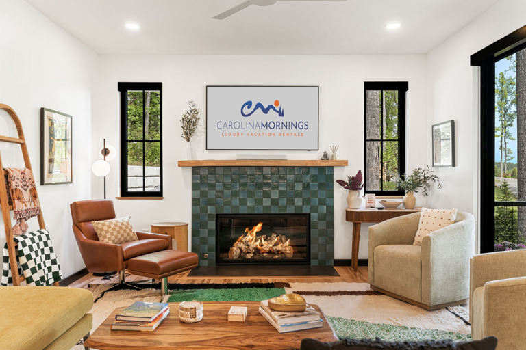 Living Area w/ Gas Fireplace