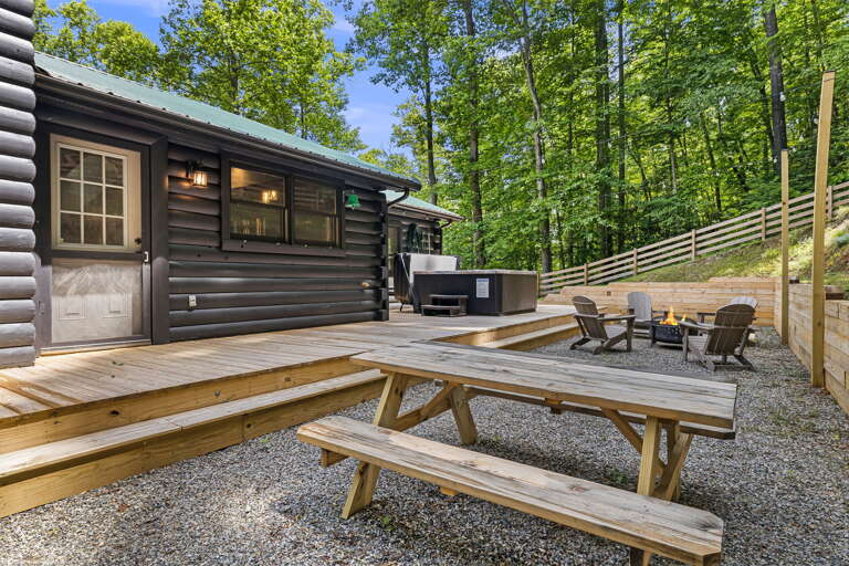 Outdoor Retreat w/ Hot Tub, Fire Pit, Gas BBQ Grill & Picnic Table Outdoor Retreat w/ Hot Tub, Fire Pit, Gas BBQ Grill & Picnic Table