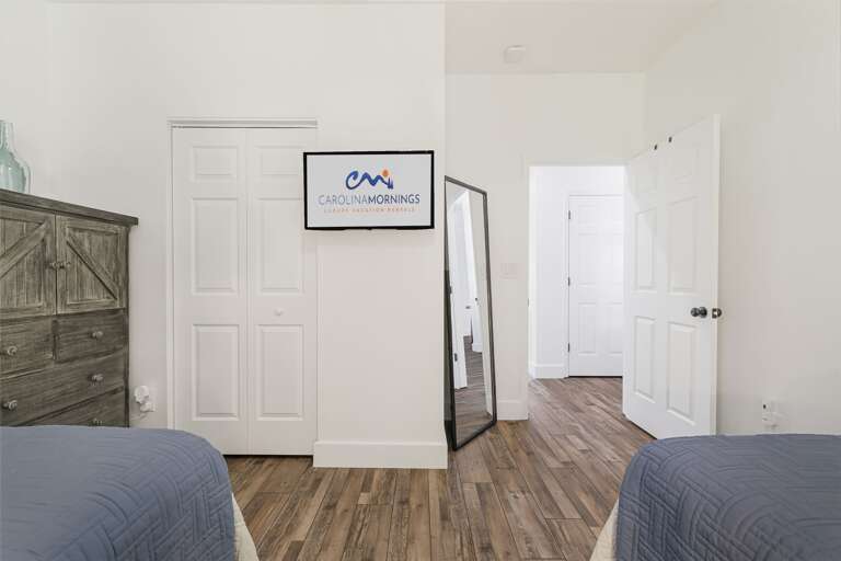 Main Level - Bedroom Three - Two Twin Beds w/ Smart TV