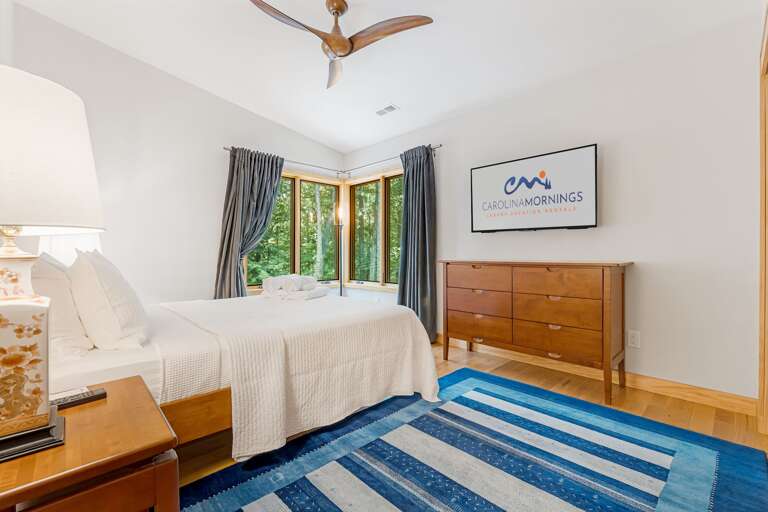 Upper Level - Bedroom Two - Queen Bed w/ Smart TV