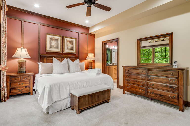 Lower Level - Main Suite/Bedroom Five - Queen Bed w/ Attached Full Bath