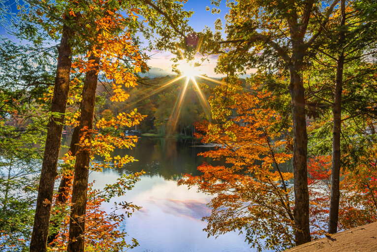 Sunset Over Bald Mountain Lake