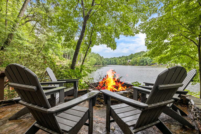 Fireside Tranquility by the Lake