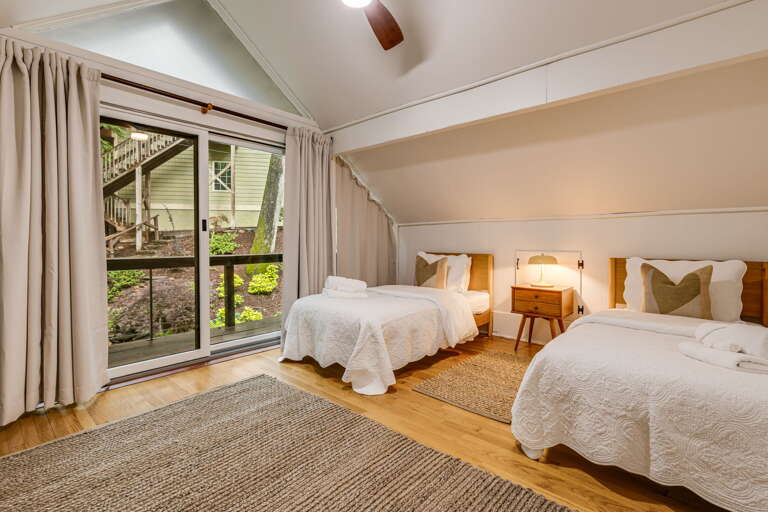 Upper Level - Bedroom Four - Two Twin Beds w/ Deck Access