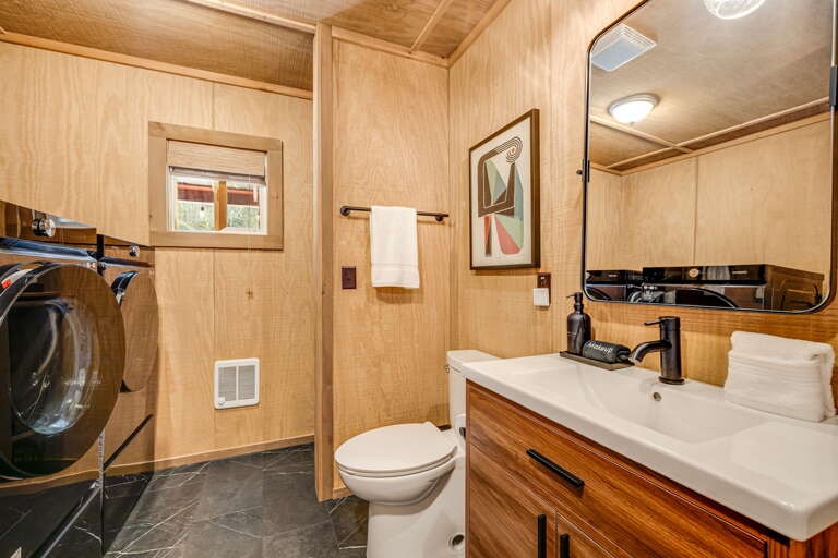 Shared Full Bath and Laundry Area