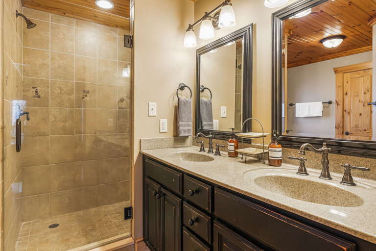 Attached Full Bath w/ Dual Vanities and Walk-In Shower