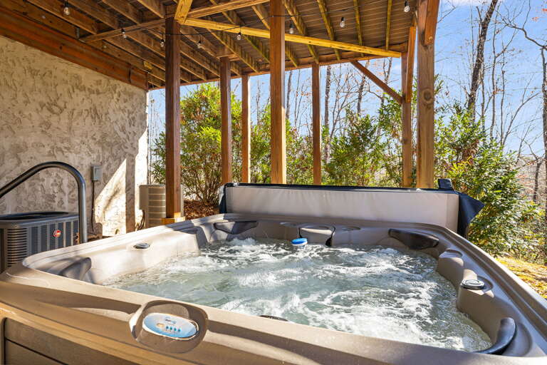 Bubbling Covered Hot Tub