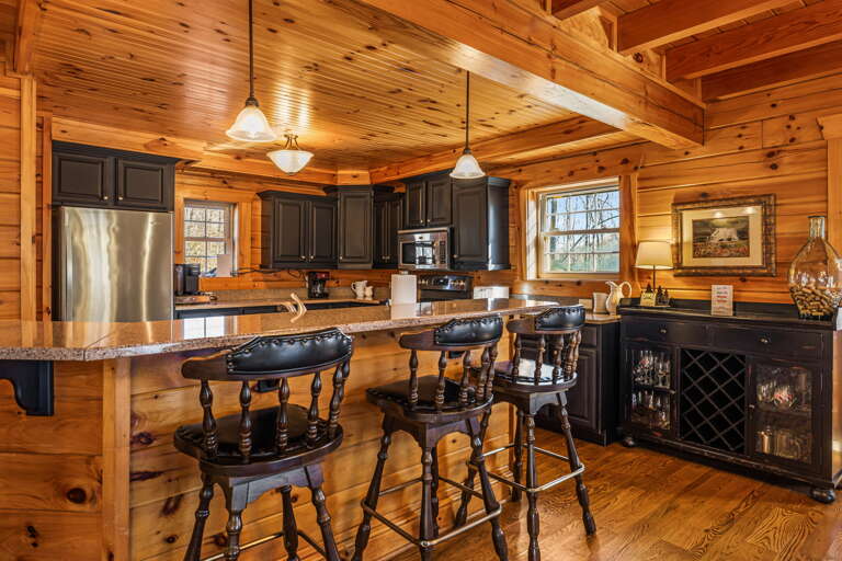 Main Level - Fully Equipped Kitchen w/ Breakfast Bar Seating
