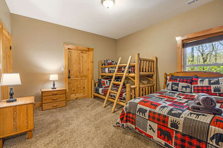 Lower Level - Bedroom Five - Full/Twin Bunk Beds w/ Separate Full Bed
