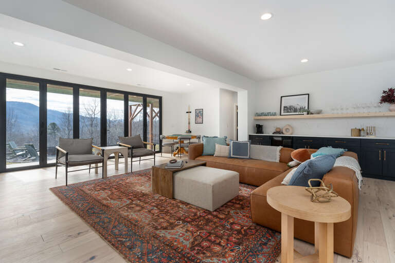 Lower Level - Living Area Covered Patio Access and Wet Bar