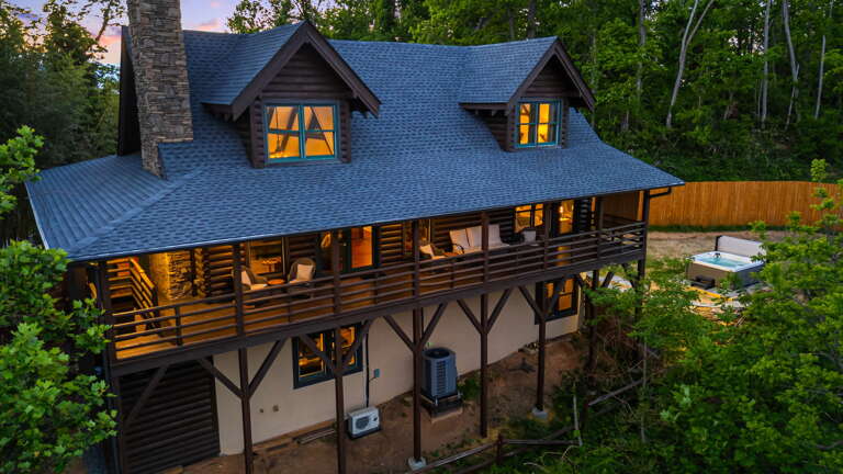 Covered Deck At Twilight