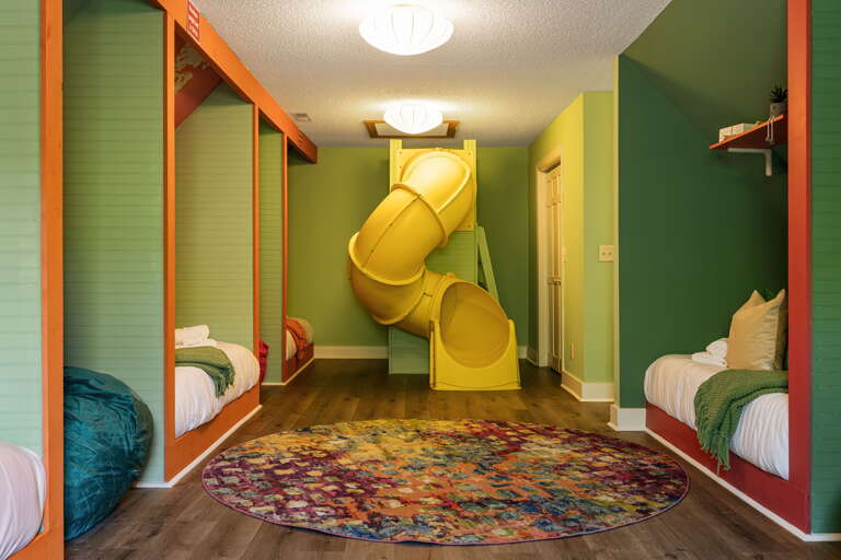 Upper Level - Bedroom Six - Three Full and Two Twin Beds, Plus A Slide!