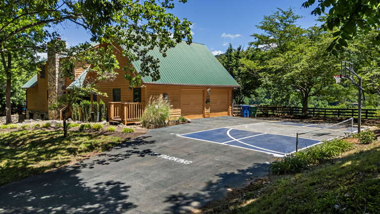 Parking Area Pulls Up To Basketball/Pickleball Court