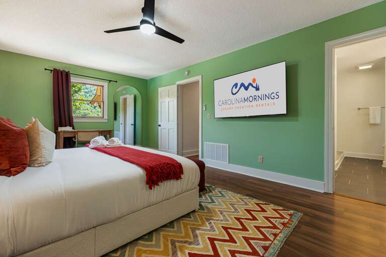 Main Suite/Bedroom One - King Bed w/ Smart TV & Attached Full Bath