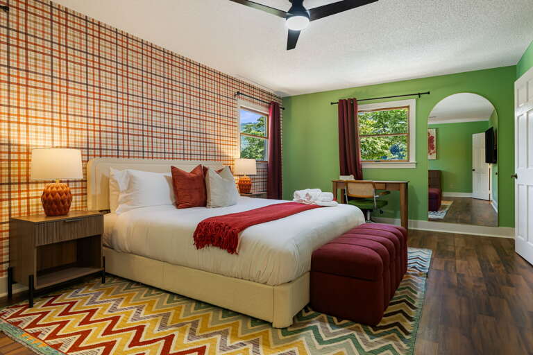 Main Level - Main Suite/Bedroom One - King Bed w/ Dedicated Workspace