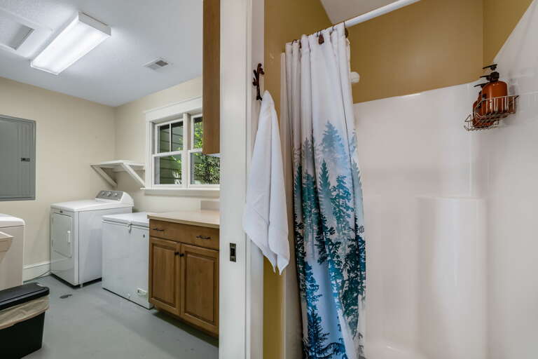 Extra Walk-In Shower/Toilet In Laundry Area