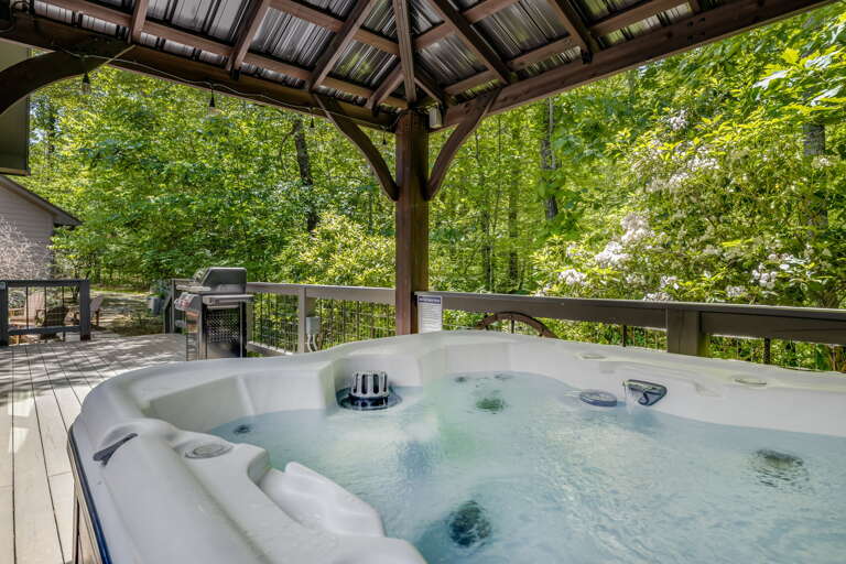 Spa Soak In the Covered Hot Tub