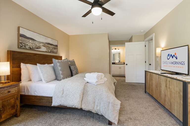 Main Suite/Bedroom One - King Bed w/ Attached Full Shower Bath and Smart TV