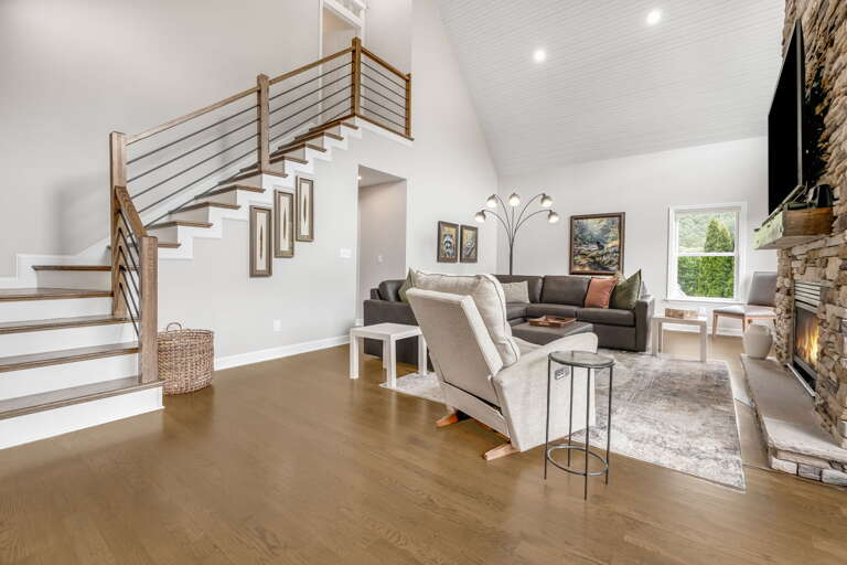 Living Area and Upstairs Access