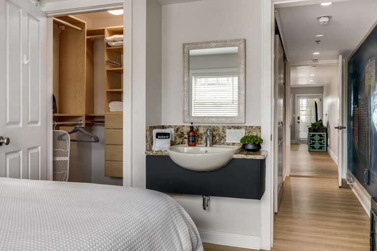 Bedroom One - King Bed w/ Private Vanity & Walk-In Closet