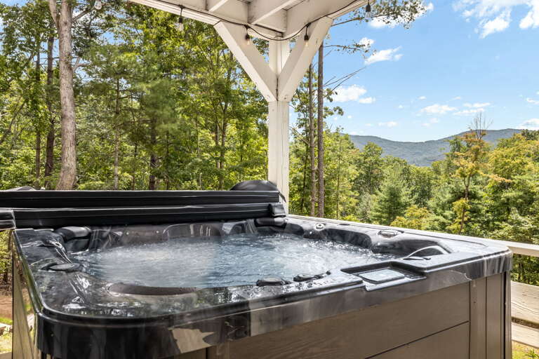Covered Hot Tub w/Mountain Views
