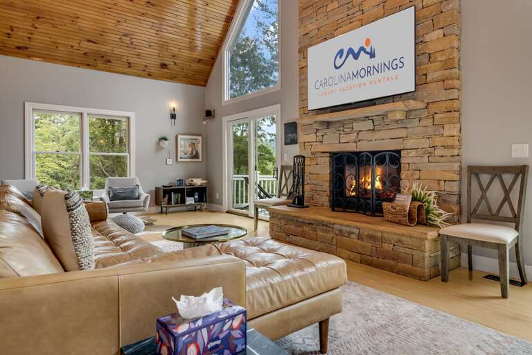 Main Level - Living Area w/ Gas Fireplace