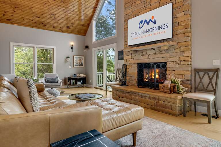 Main Level - Living Area w/ Gas Fireplace