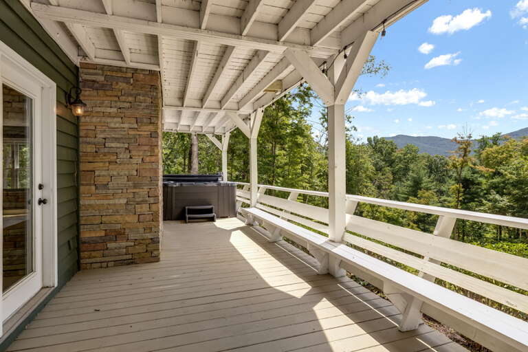 Lower Level Deck Area Access To Covered Hot Tub