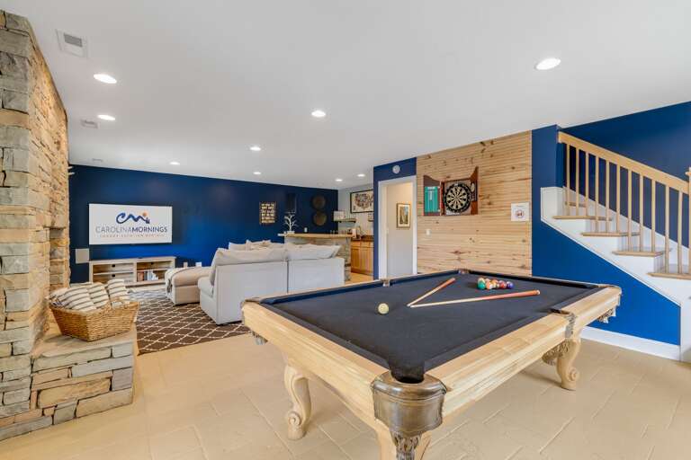 Lower Level - Den w/Pool Table & Wet Bar