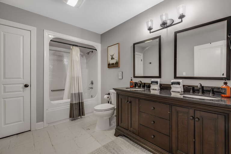 Lower Level - Shared Full Bath w/ Dual Vanities