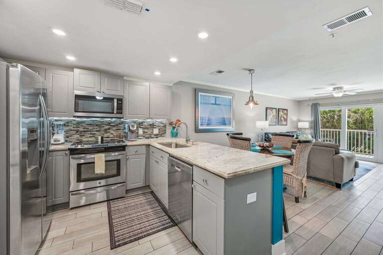 Fully Equipped and Family Ready - Stainless steel
appliances, granite counters, and everything you
need to prep quick breakfasts or full dinners