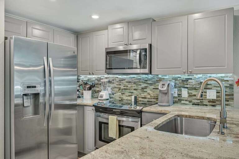Keurig and Drip Options - Start your mornings
right with both coffee makers, plus a spacious
fridge and microwave for easy snacks
