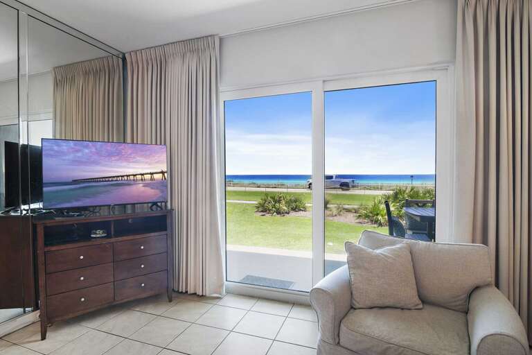 view from living room at beach retreat 105 pet friendly